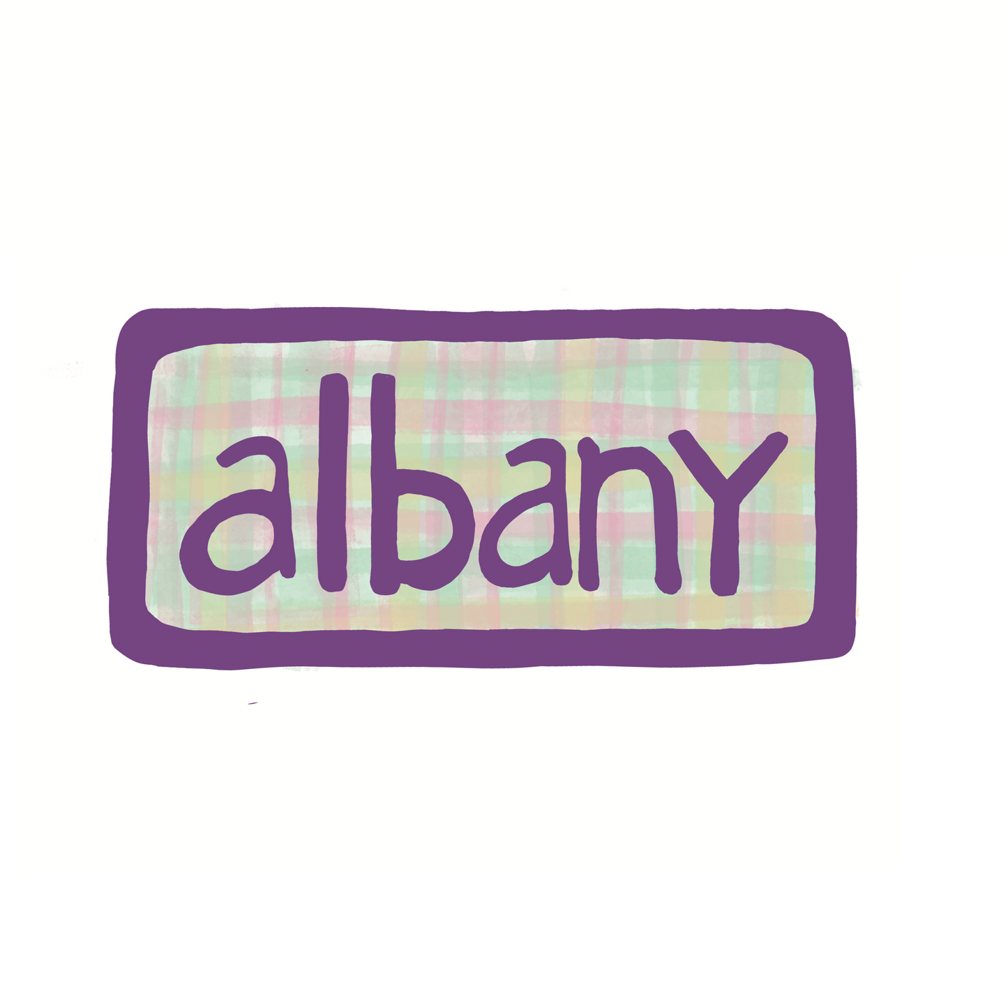 Destination: Albany New York - Plaid - Sticker or Magnet