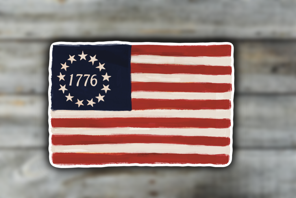 1776 Betsy Ross Flag Sticker or Magnet - America's 250th Birthday, Semiquincentennial