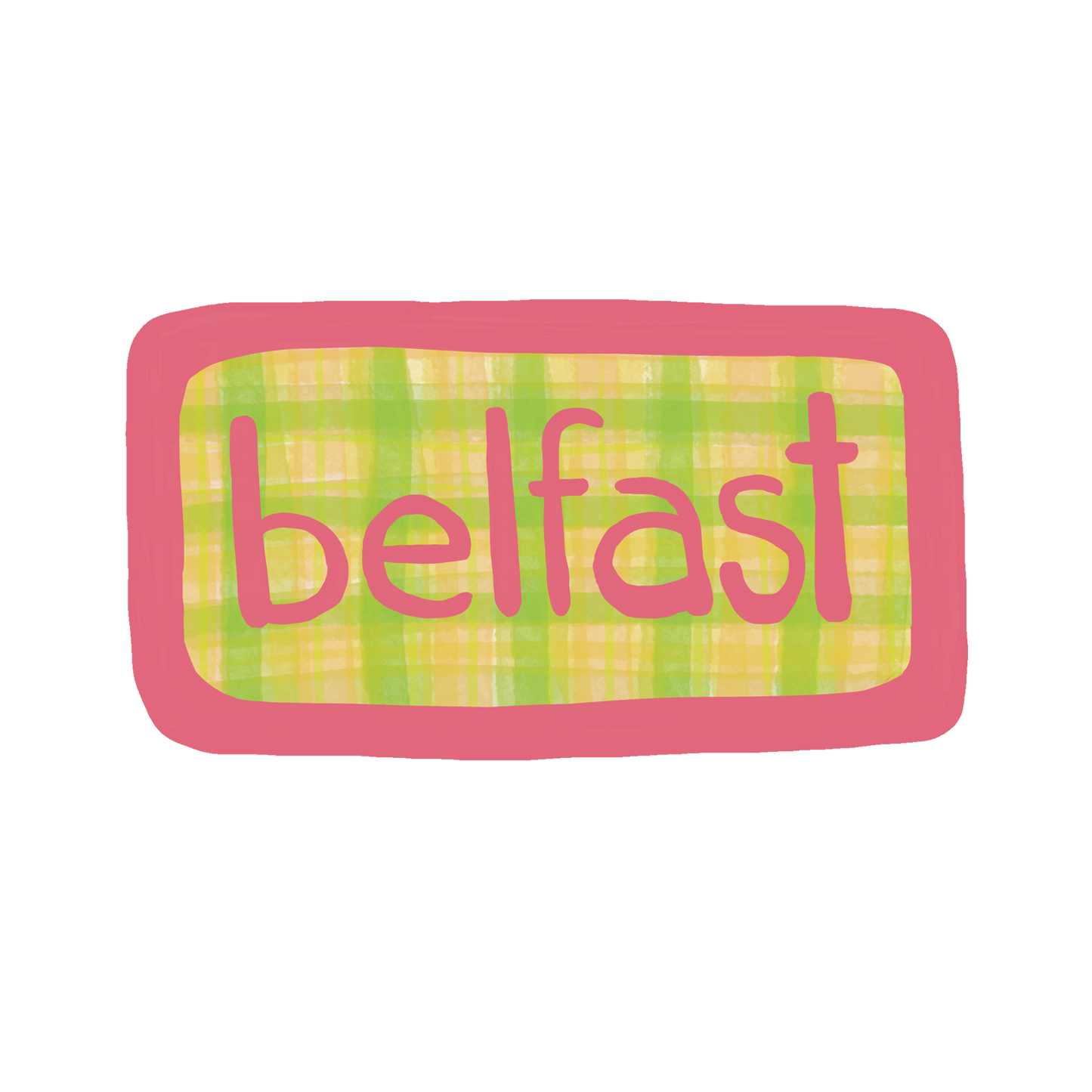 Belfast - Plaid - Sticker, Magnet, Postcard, or Print