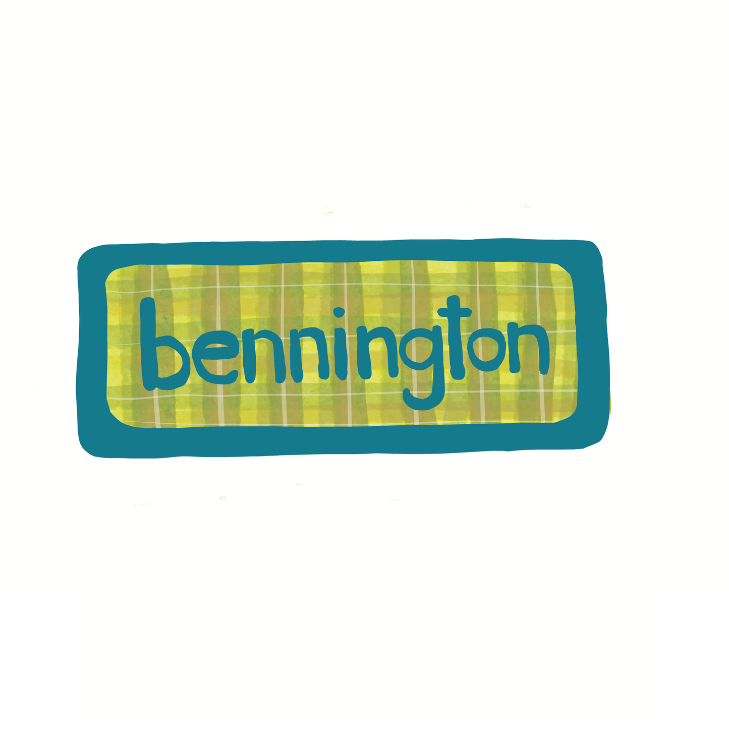 Destination: Bennington Vermont - Plaid - Sticker or Magnet