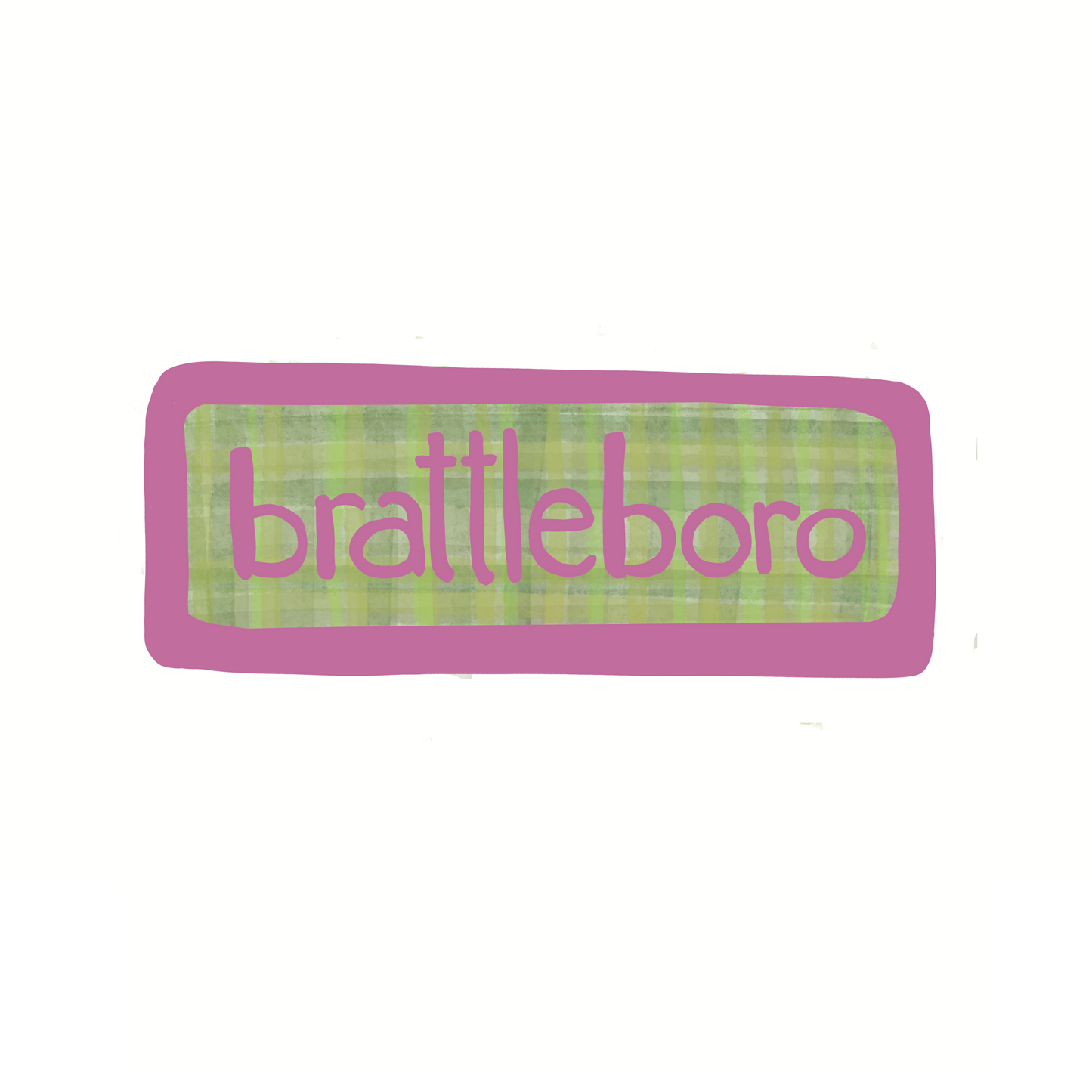 Destination: Brattleboro Vermont - Plaid - Sticker or Magnet