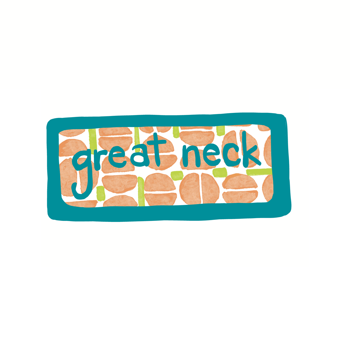 Great Neck - Orange - Sticker, Magnet, Postcard, or Print