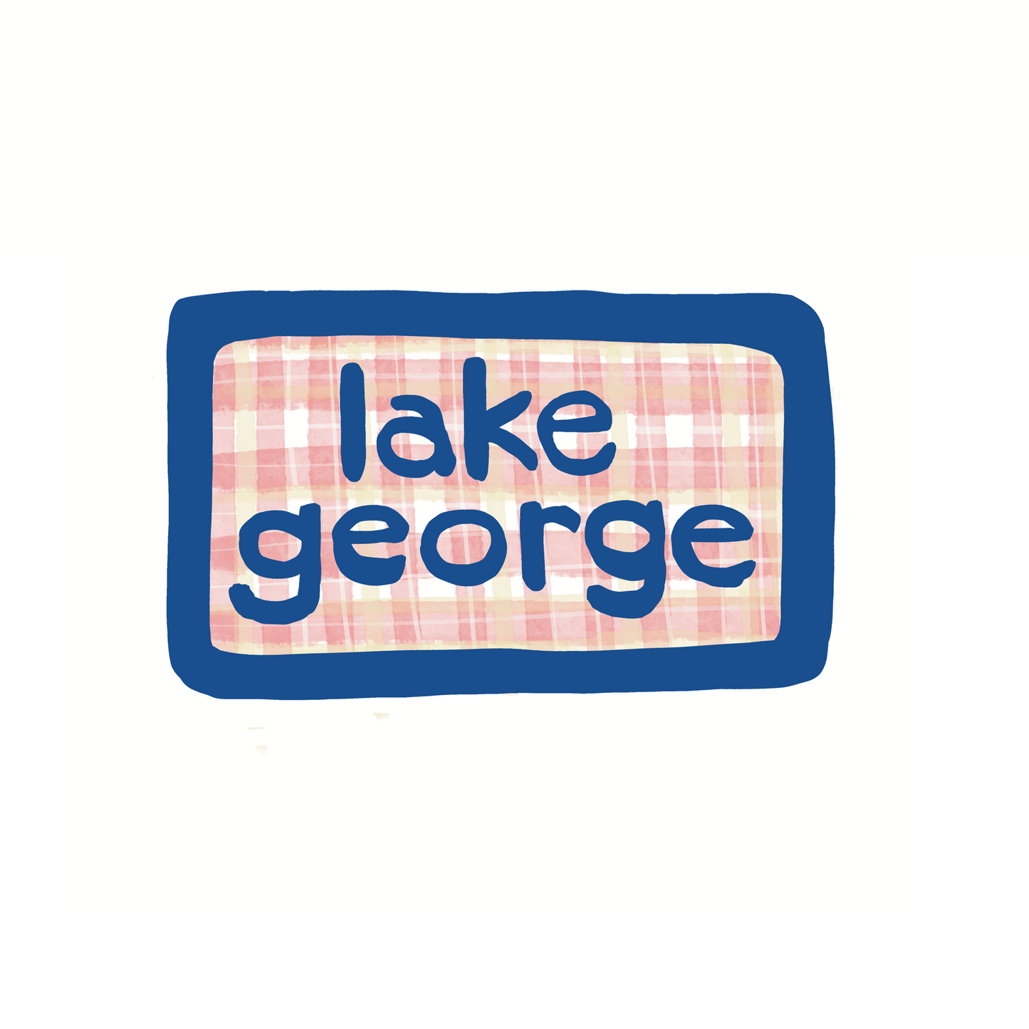 Destination: Lake George New York - Plaid - Sticker or Magnet