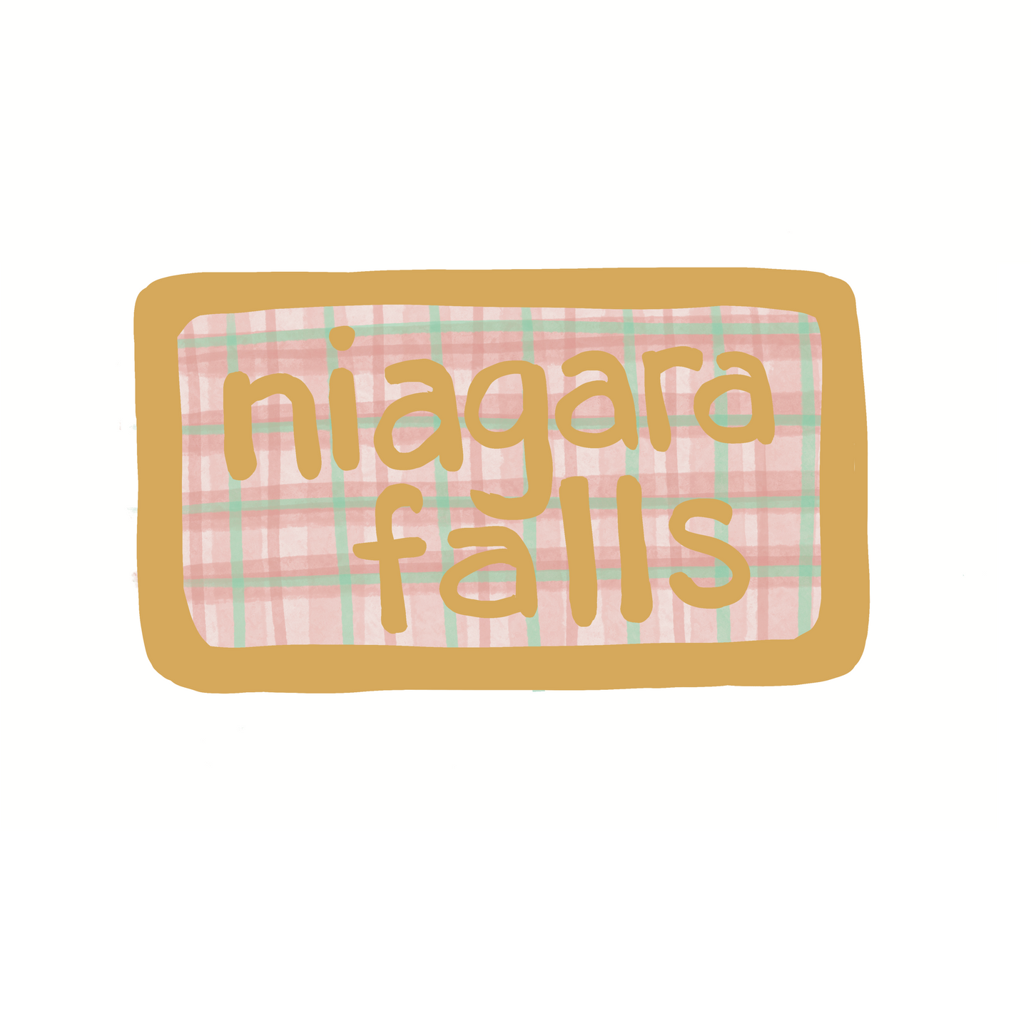 Niagara Falls - Plaid - Sticker, Magnet, Postcard, or Print