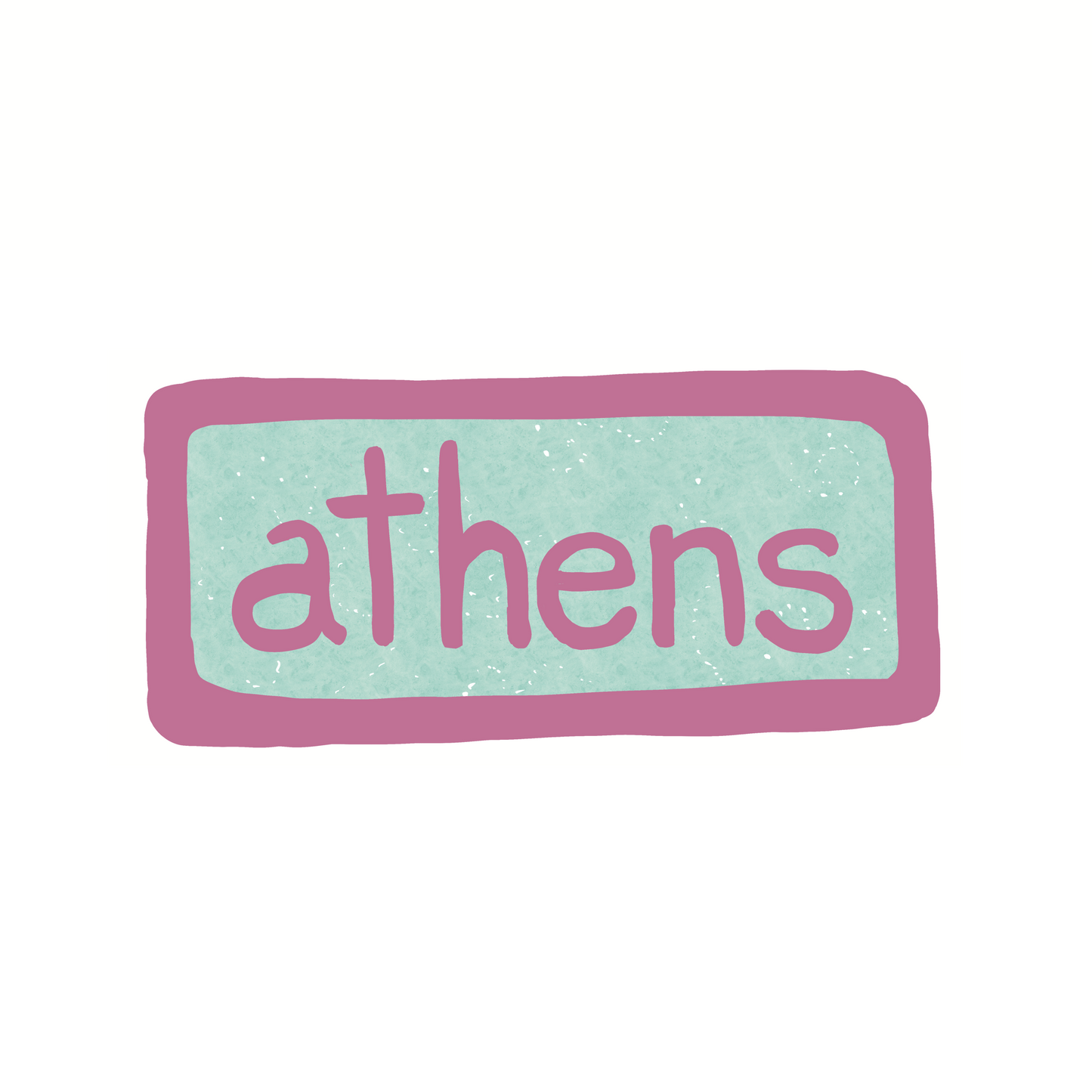 Athens - Blue - Sticker, Magnet, Postcard, or Print