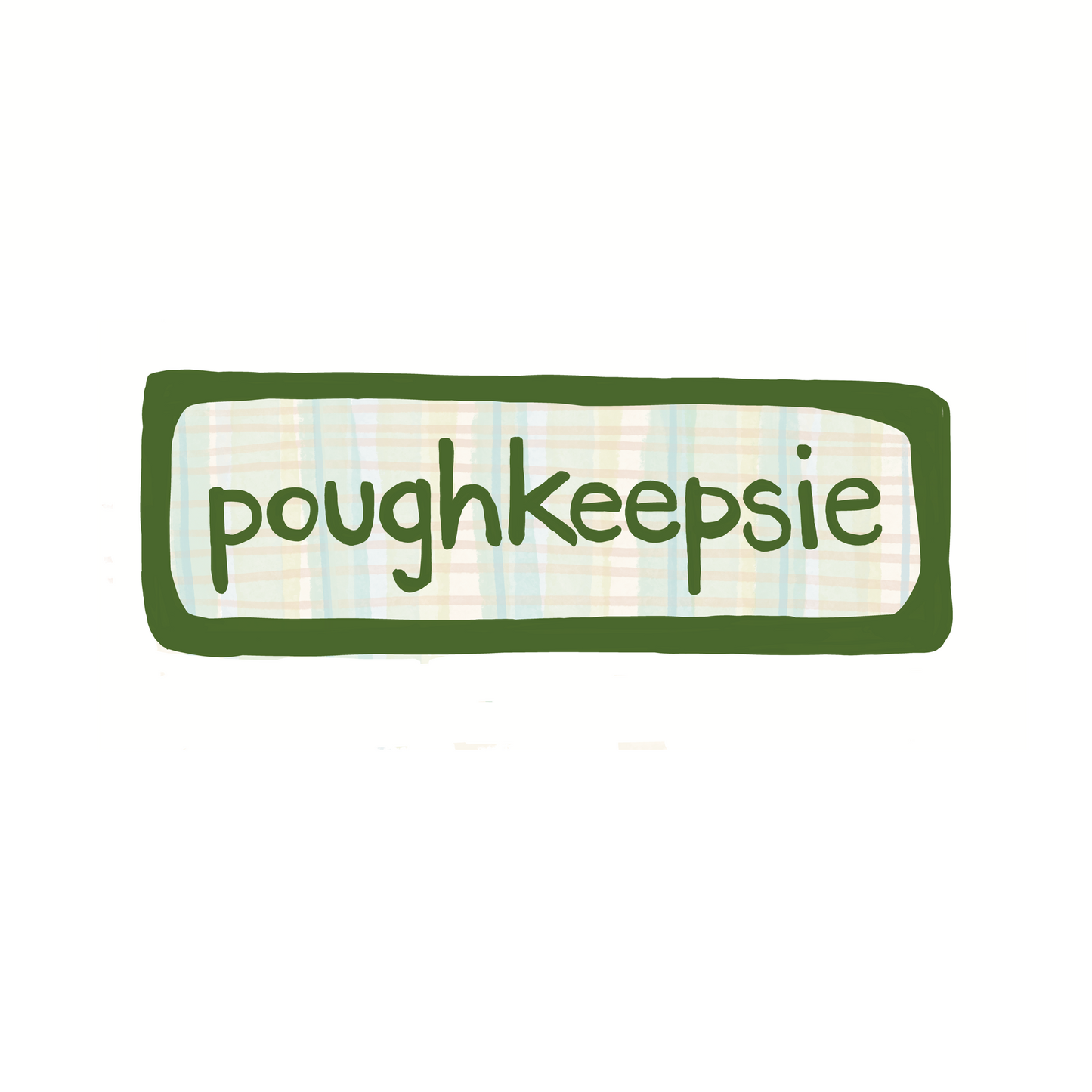 Poughkeepsie - Plaid - Sticker, Magnet, Postcard, or Print