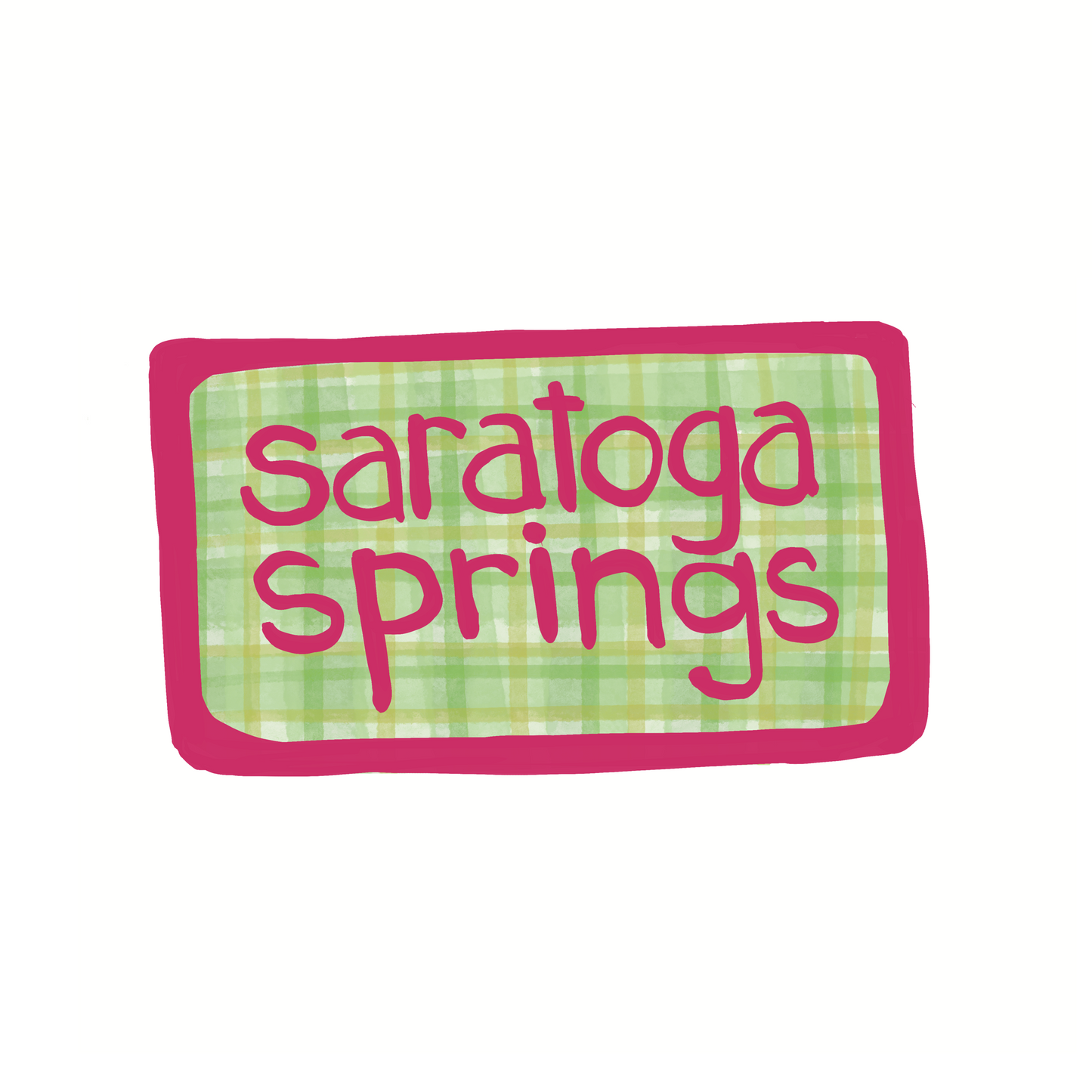 Saratoga Springs - Plaid - Sticker, Magnet, Postcard, or Print
