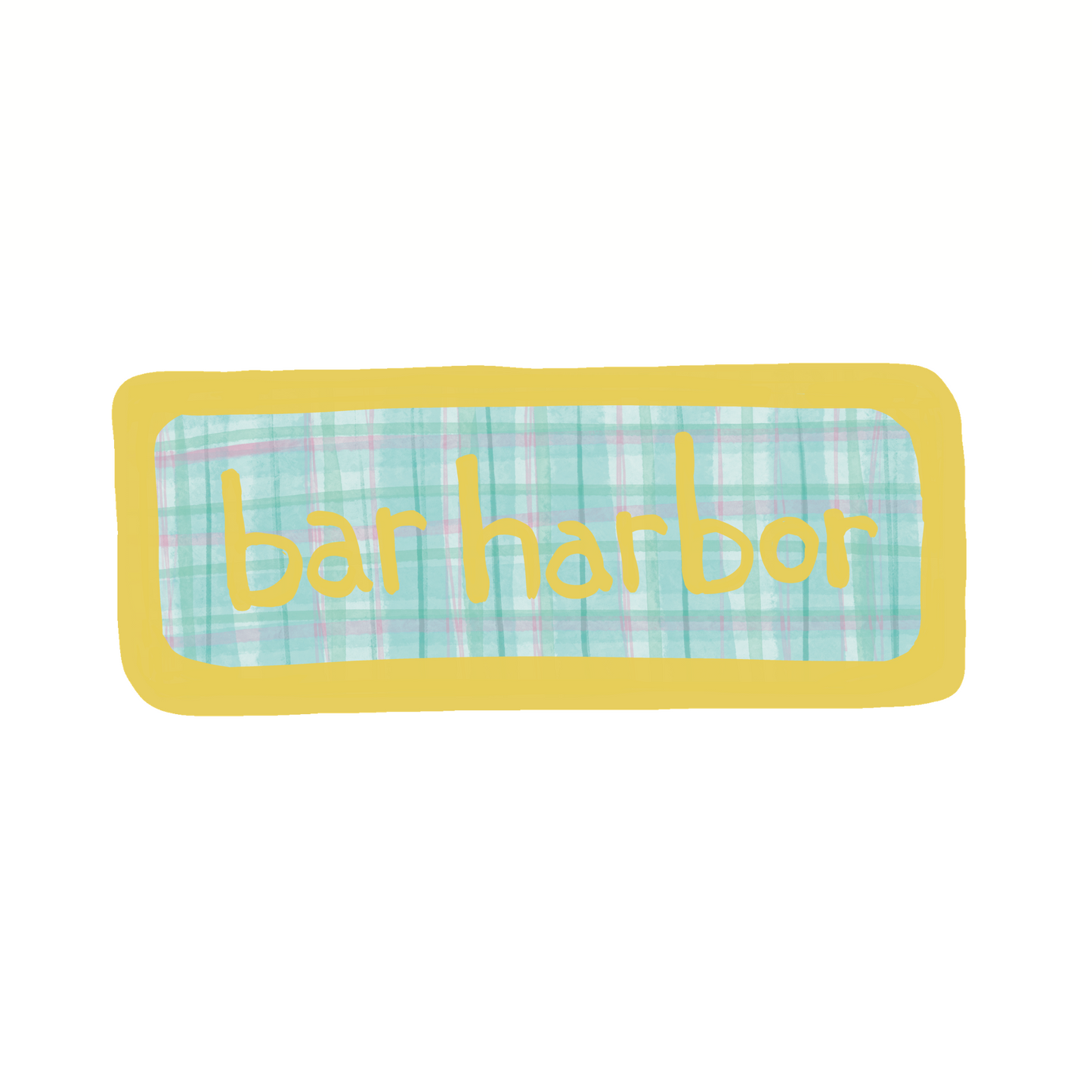 Bar Harbor - Plaid - Sticker, Magnet, Postcard, or Print