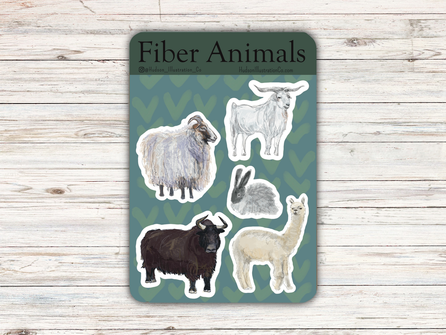 Fiber Animals Sticker Sheet - Knitter, Sheep, Yarn Store