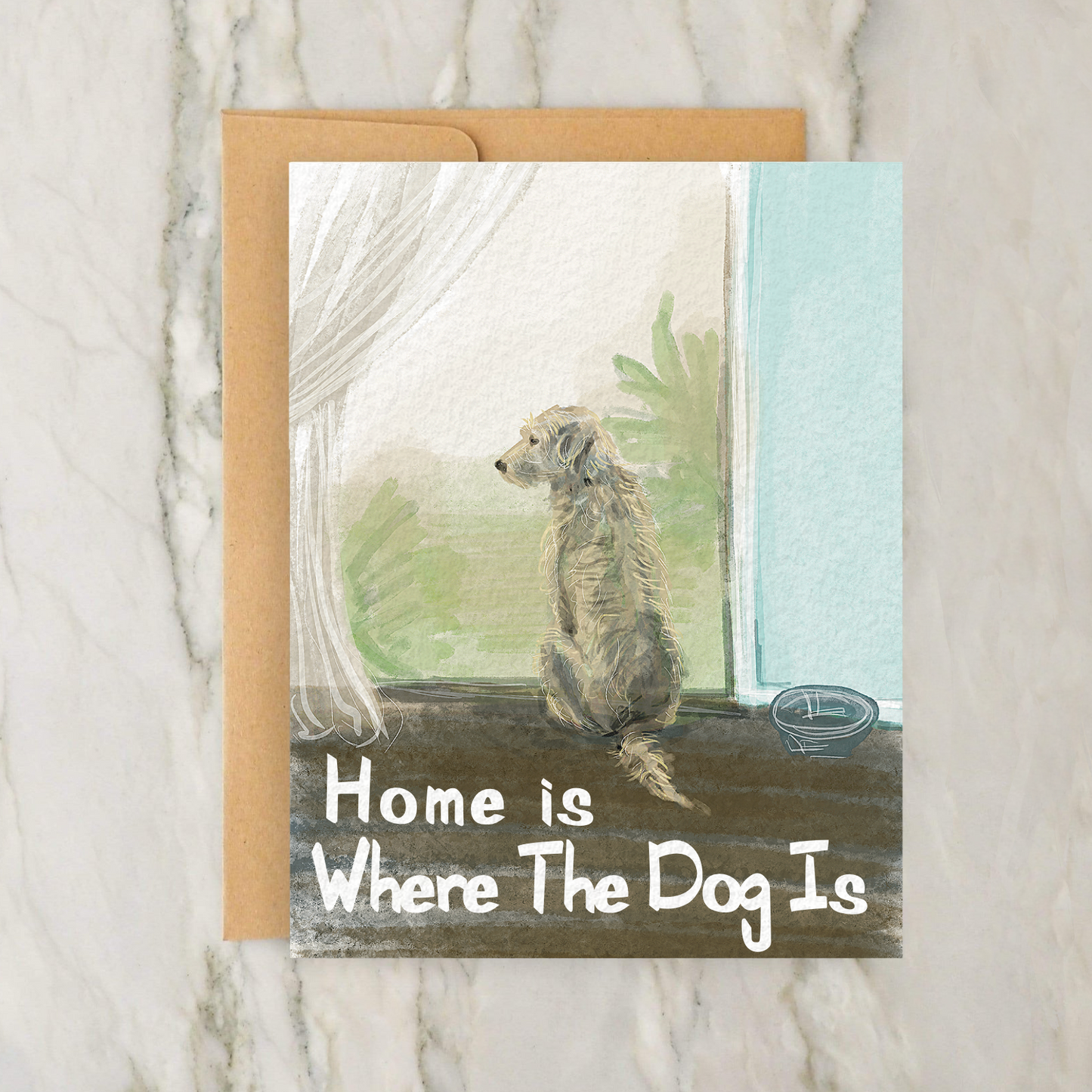 Home is Where The Dog Is 4x5" Greeting Card