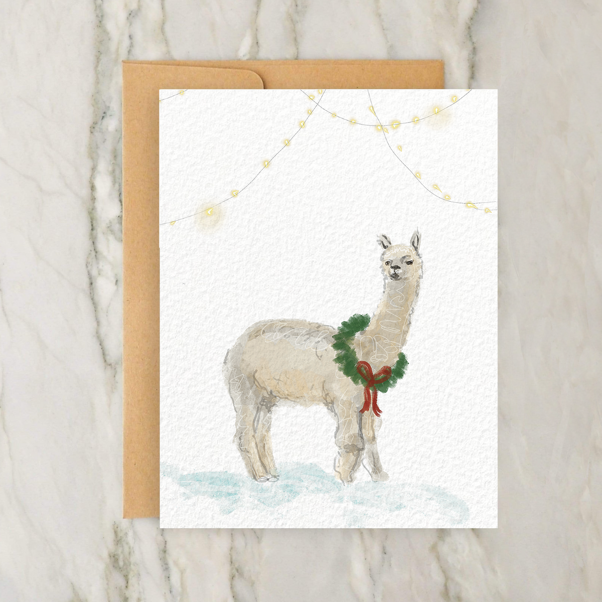 Christmas Alpaca 4x5" Greeting