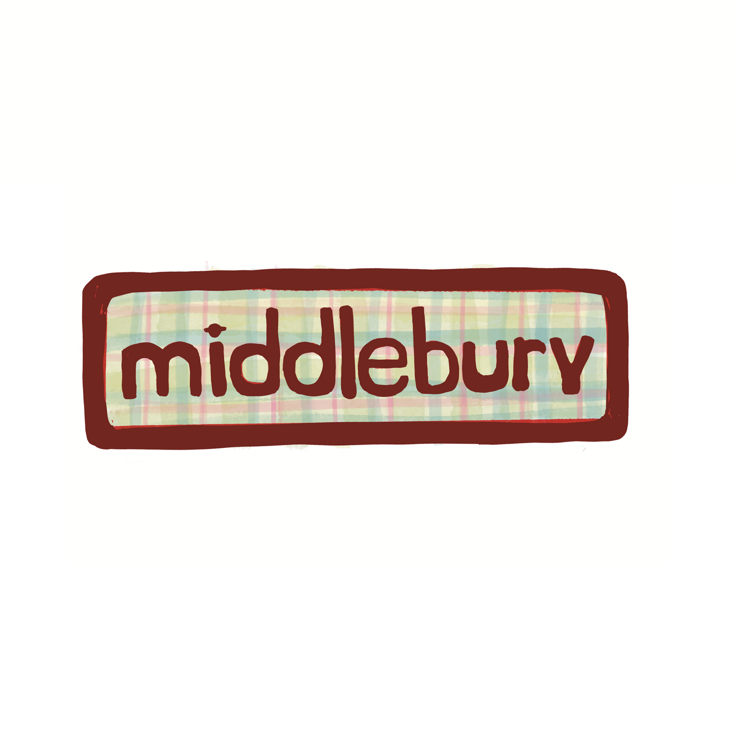 Destination: Middlebury Vermont - Plaid - Sticker or Magnet
