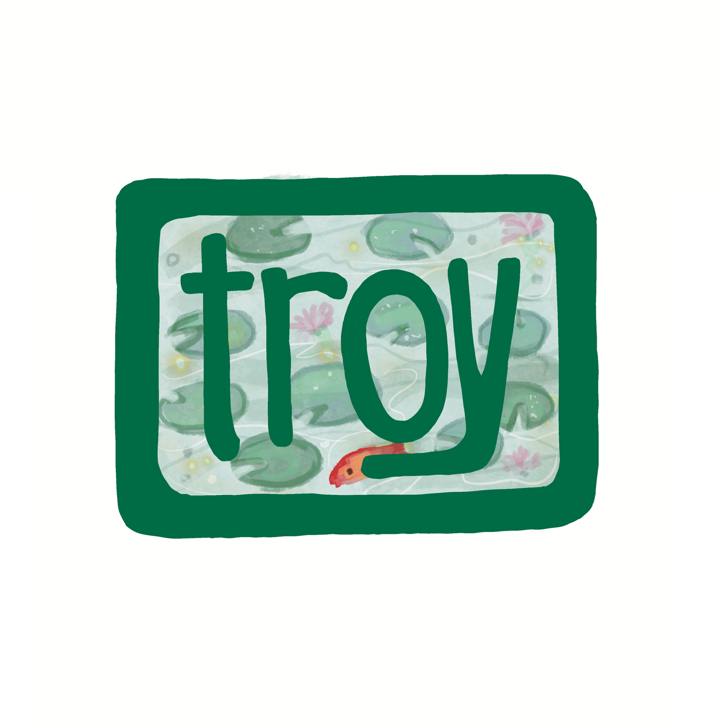 Destination: Troy New York - Pond - Sticker or Magnet
