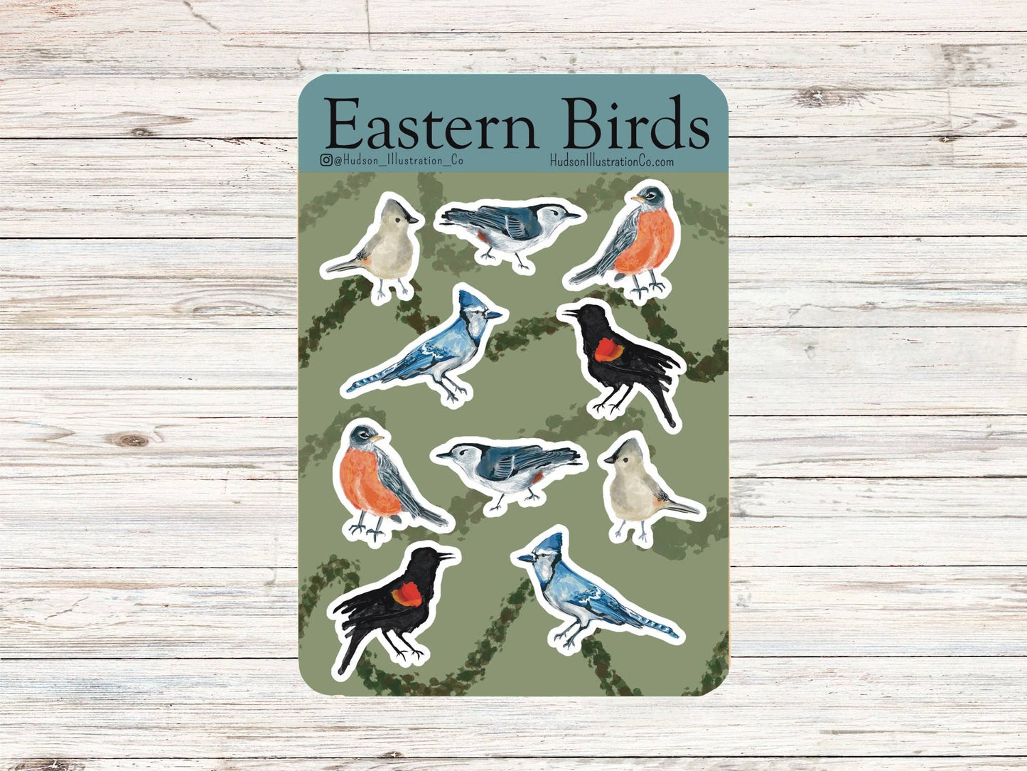 Eastern Birds - Matte Recycled Kiss Cut Sticker Sheet