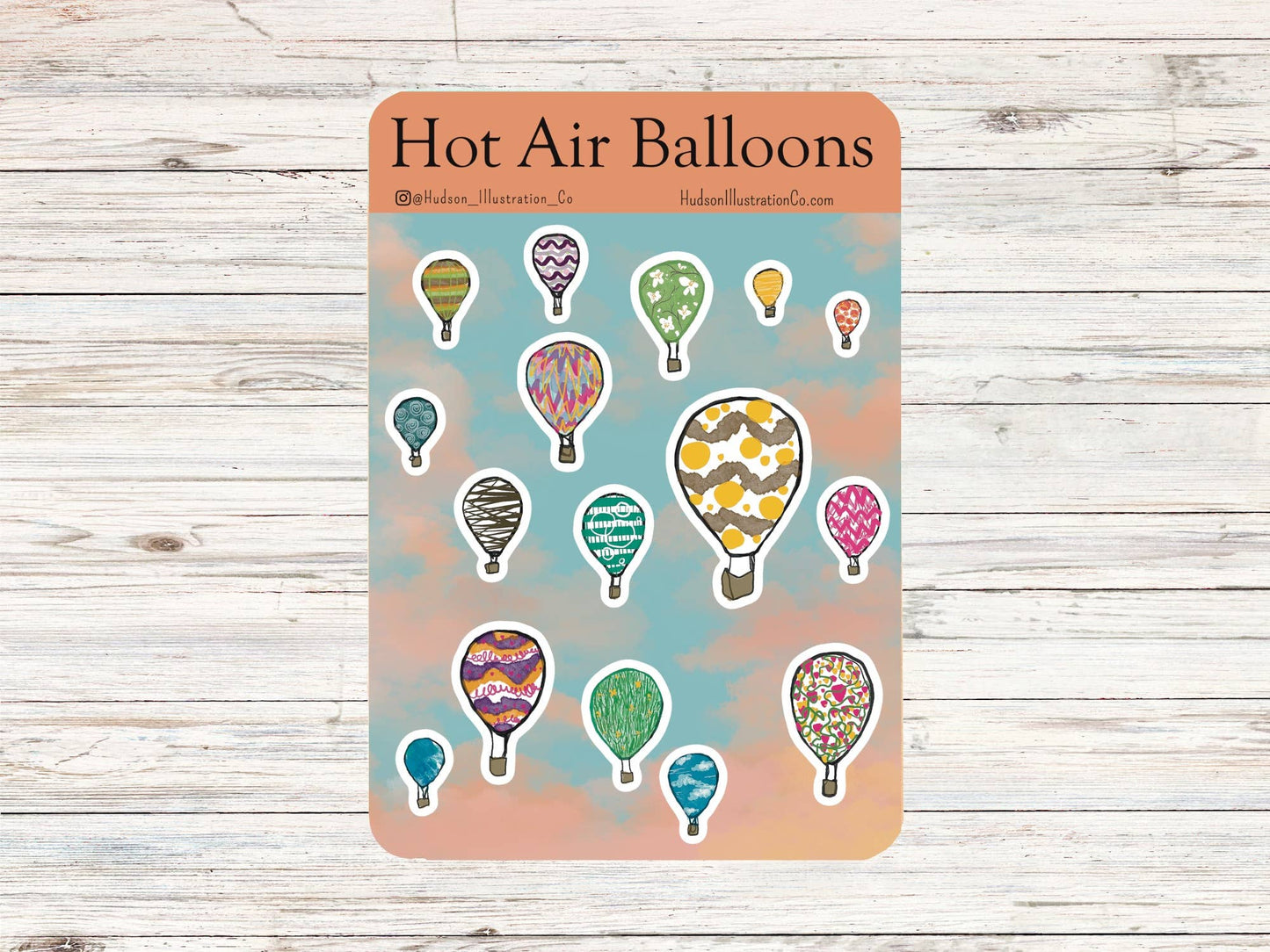 Patterned Hot Air Balloons Sticker Sheet