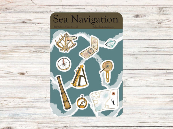 Sea Navigation Sticker Sheet – Hudson Illustration Co
