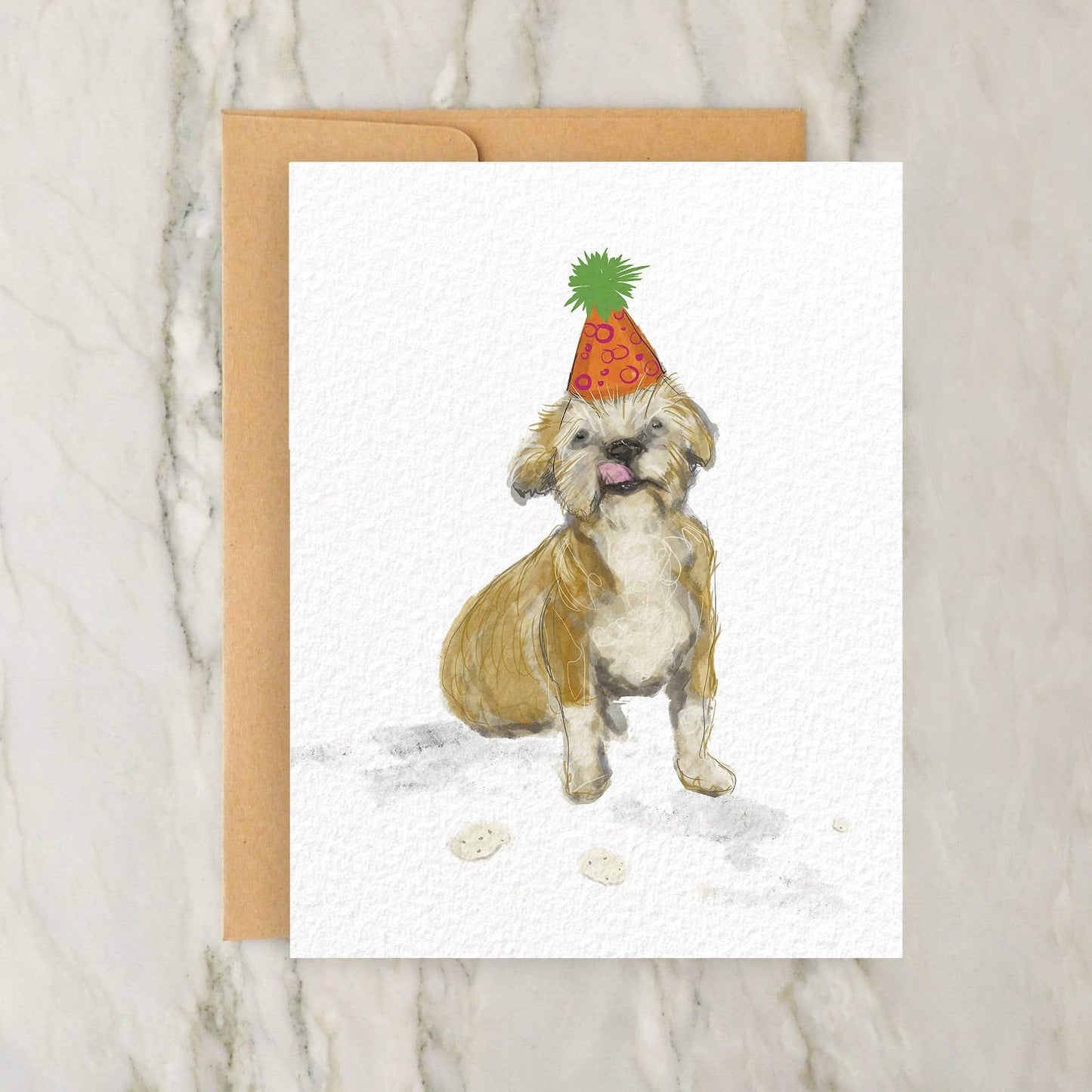 Lhasa Apso Mix Birthday Card 4x5"