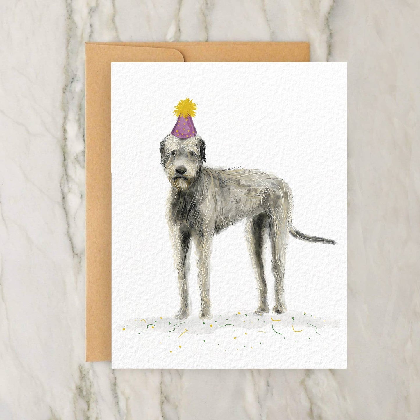 Irish Wolfhound Birthday Card 4x5"