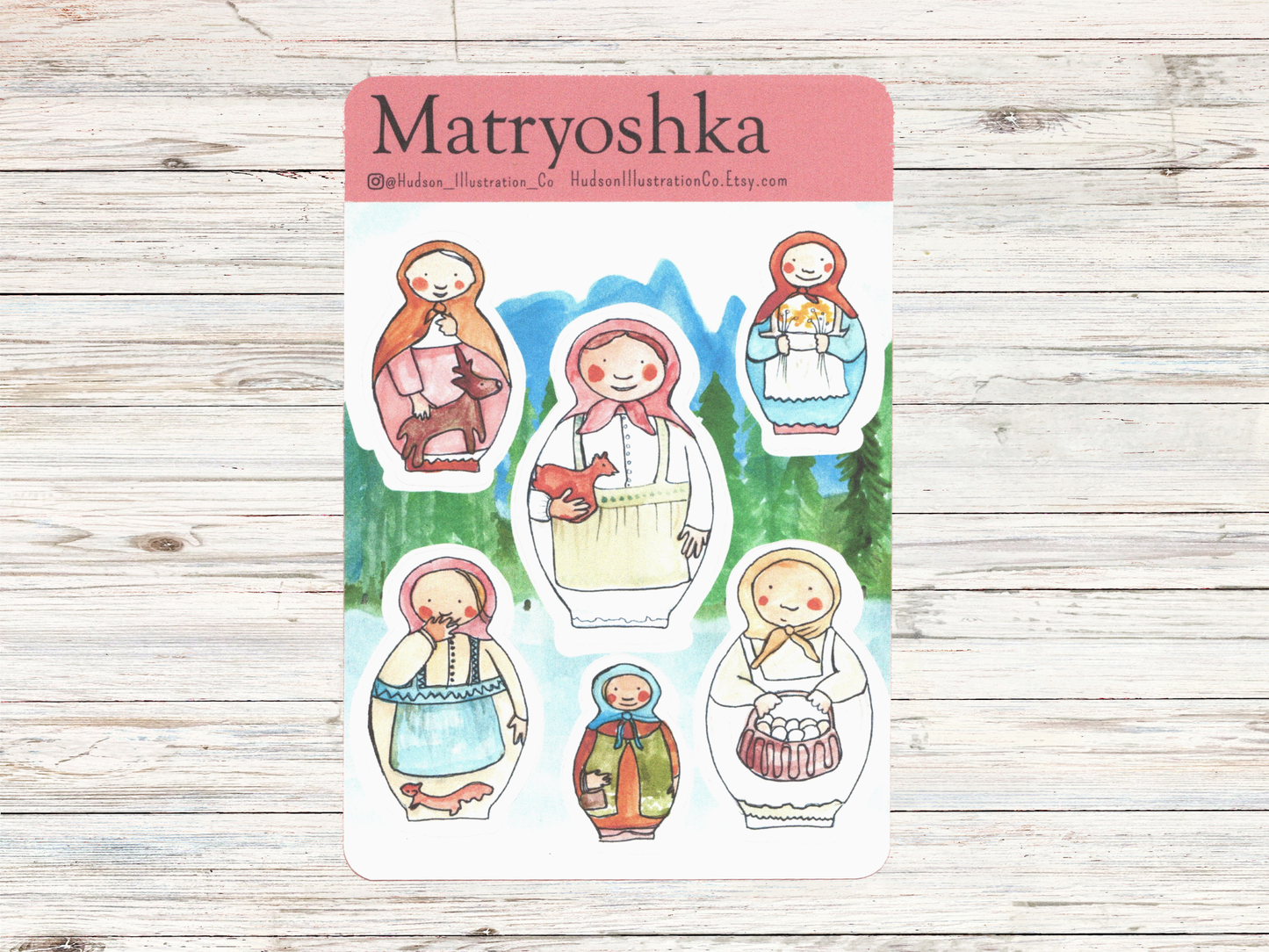 Matryoshka Nesting Doll Sticker Sheet