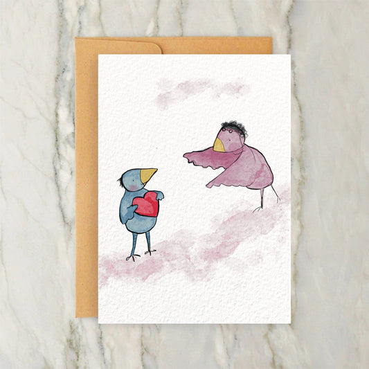 Grandparent Birds Valentines Day Card 4x5"