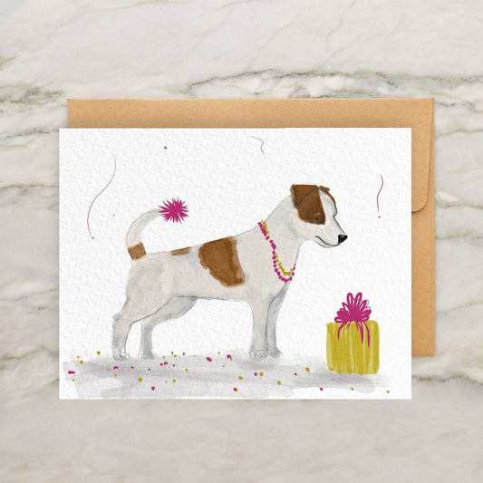 Jack Russell Terrier with Gift Birthday Card 4x5"