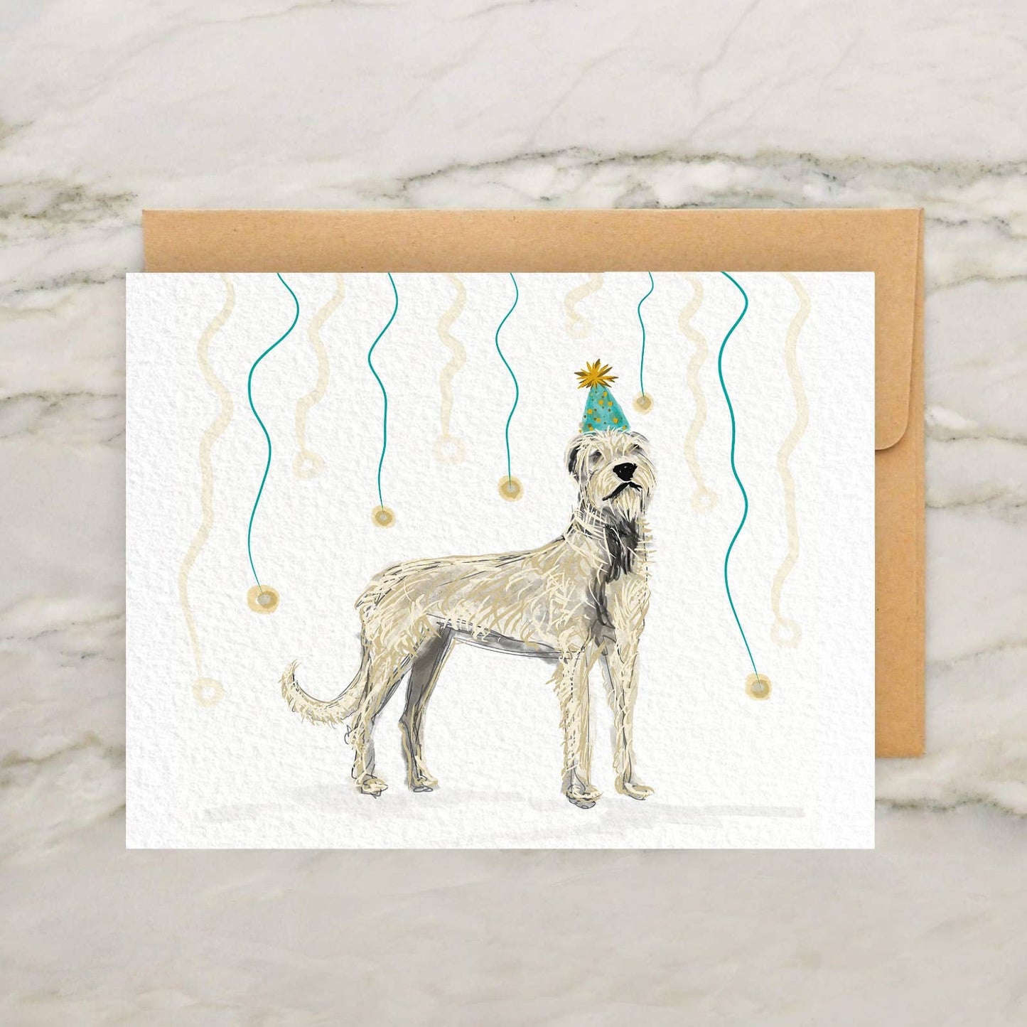 Irish Wolfhound Birthday Party Card 4x5"