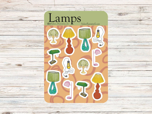 Lamps - Matte Recycled Kiss Cut Sticker Sheet - April