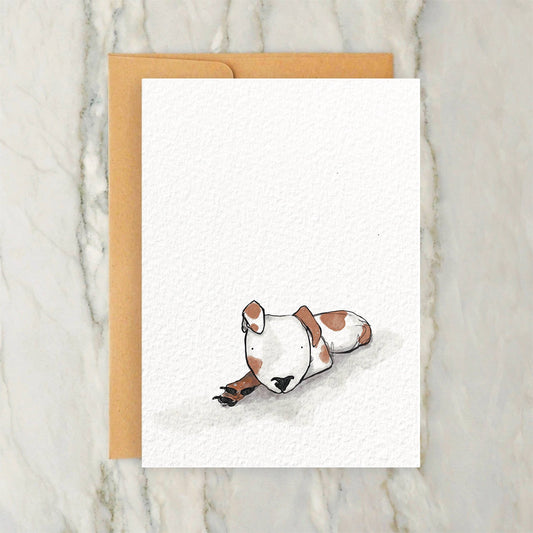 Brown Dog Lying Down Card 4x5"