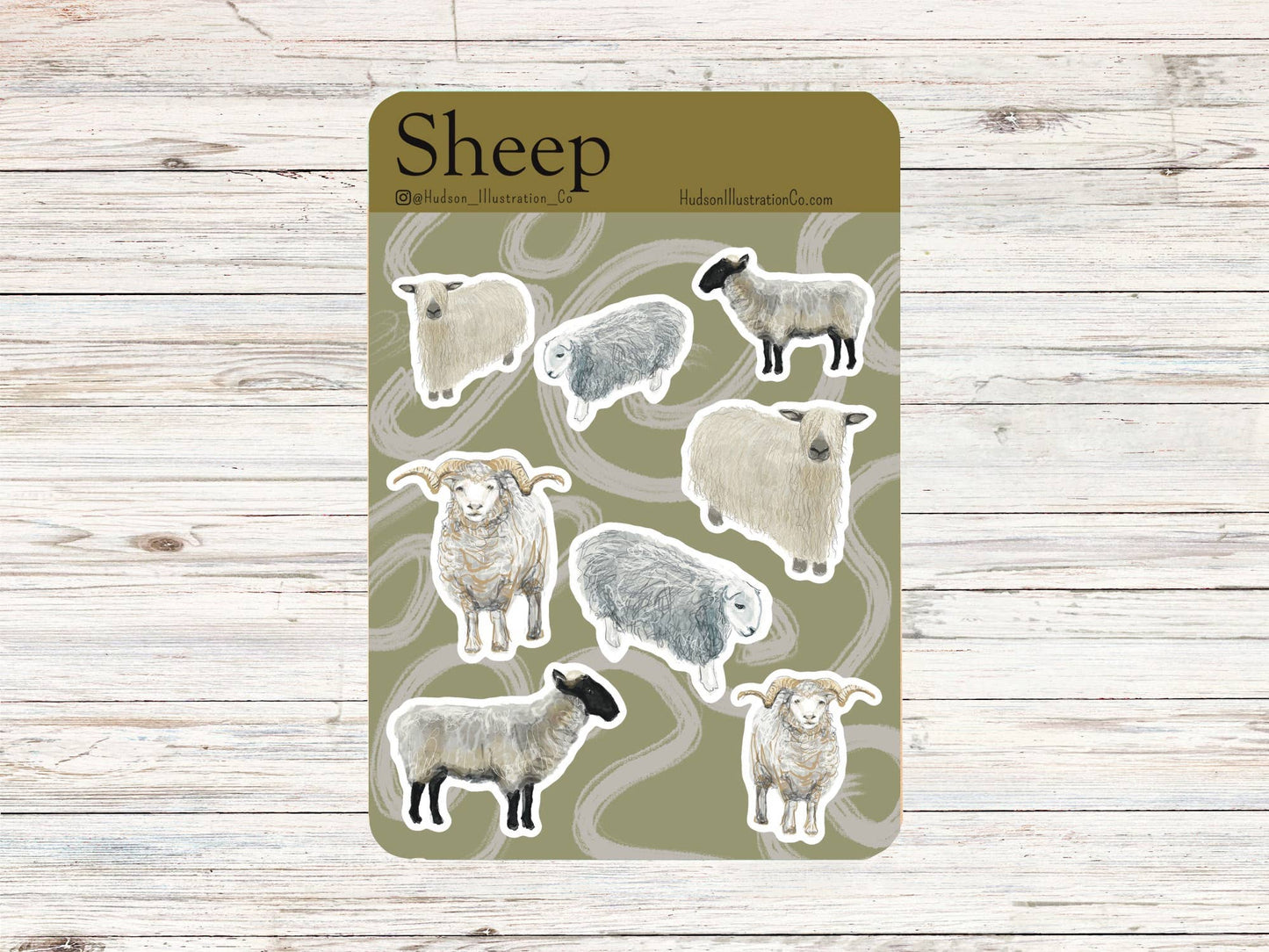 Sheep - Matte Recycled Kiss Cut Sticker Sheet - Wool Yarn