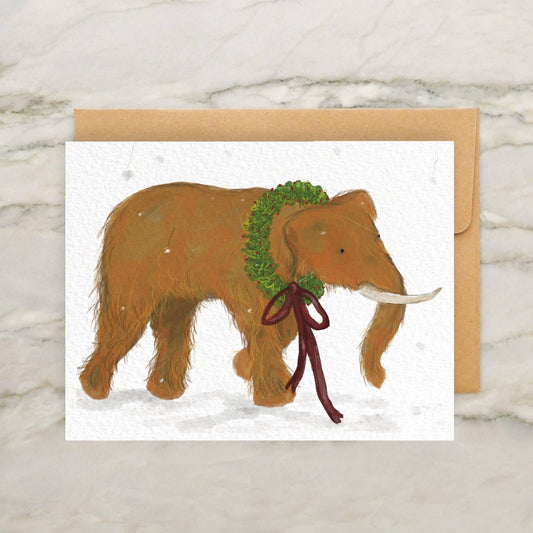 RESERVED Mastodon Christmas Card 4x5"