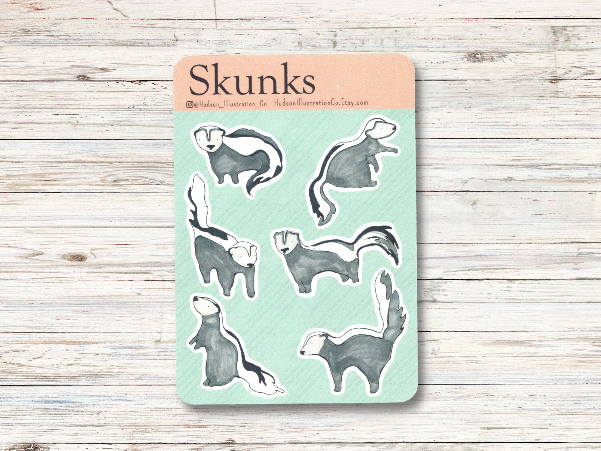 Skunk Sticker Skunks Sticker Sheet – Hudson Illustration Co