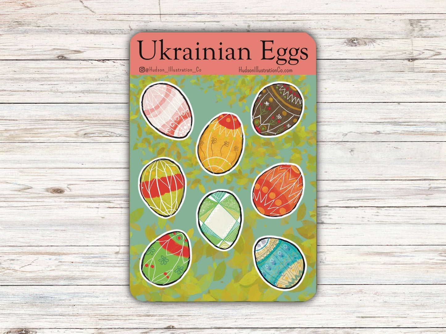 Ukrainian Decorated Easter Eggs Sticker Sheet