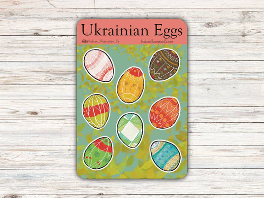 Ukrainian Decorated Easter Eggs Sticker Sheet