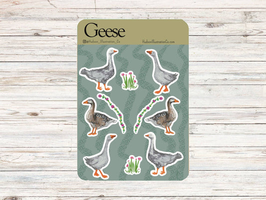 Geese - Matte Recycled Kiss Cut Sticker Sheet - Farm