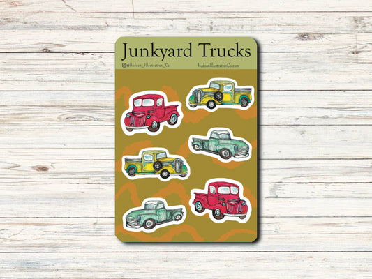 Junk Yard Trucks - Matte Kiss Cut Sticker Sheet - November