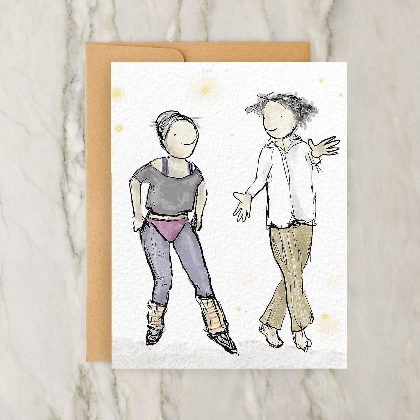 1980s Dancers in Leg Warmers - Broadway 4x5" Greeting Card