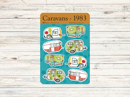 Caravans 1983 Sticker Sheet - Travel Trailers/Campers