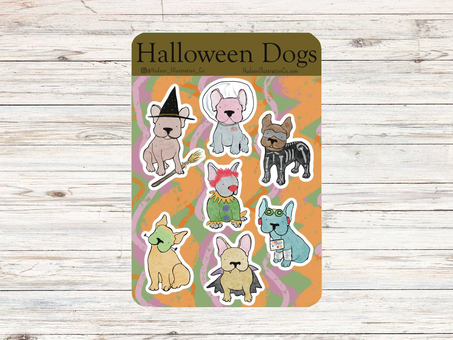 Halloween Dogs in Costumes Sticker Sheet