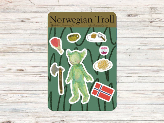 Norwegian Troll - Matte Kiss Cut Sticker Sheet