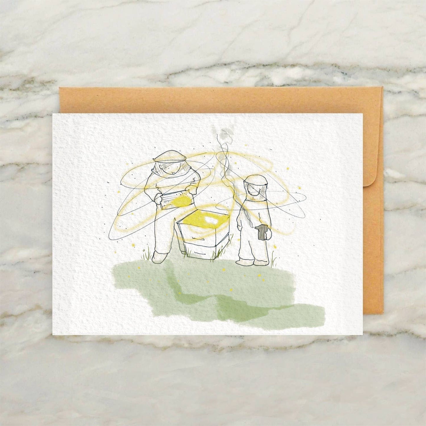 Bee Keepers 4x5" Greeting Card -Vintage Style