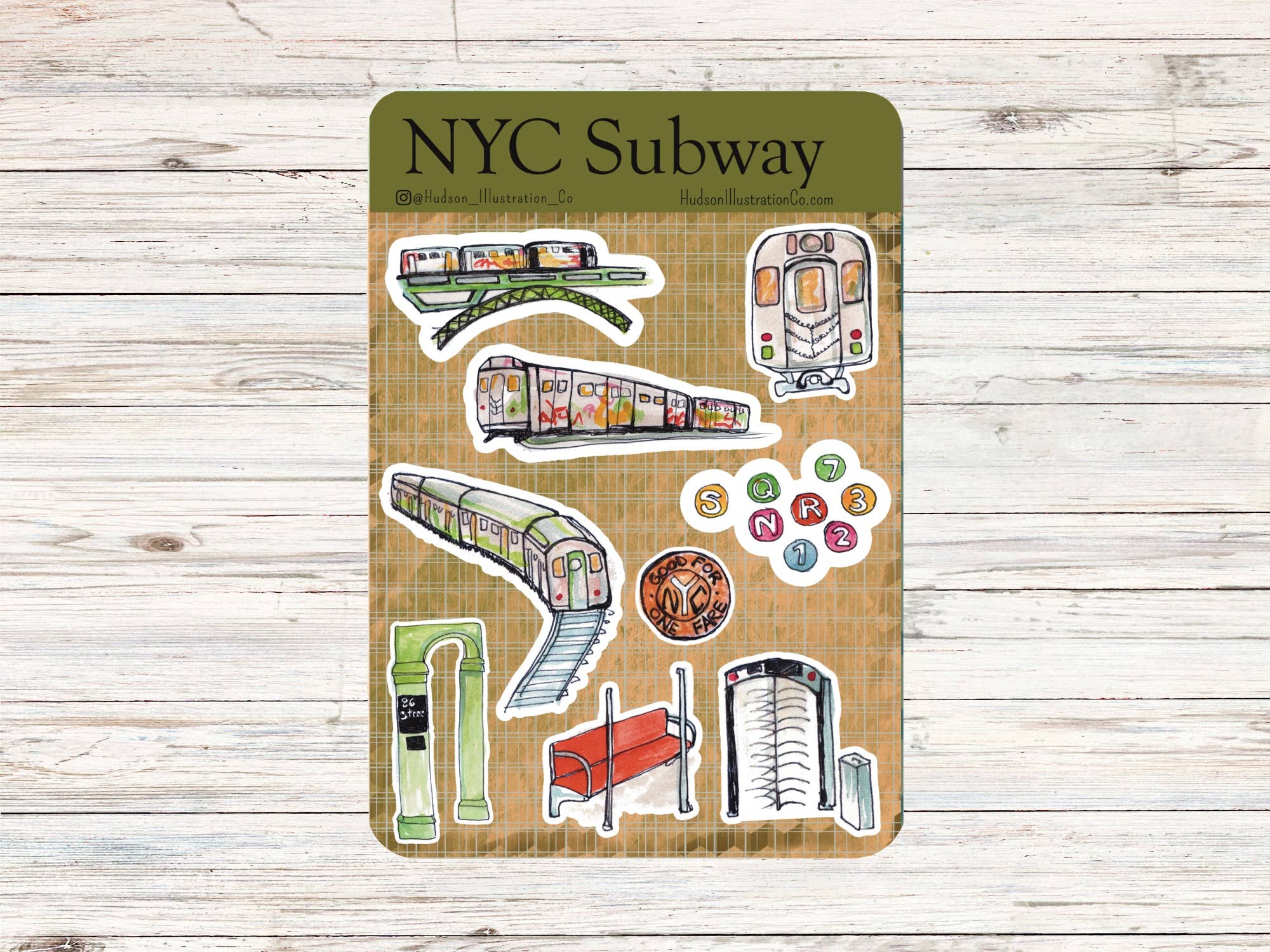 Subway Sticker New York City Subway Sticker Sheet – Hudson Illustration Co
