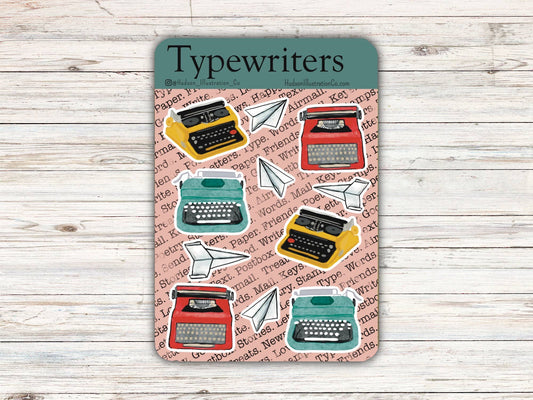 Vintage Typewriters and Letters Sticker Sheet