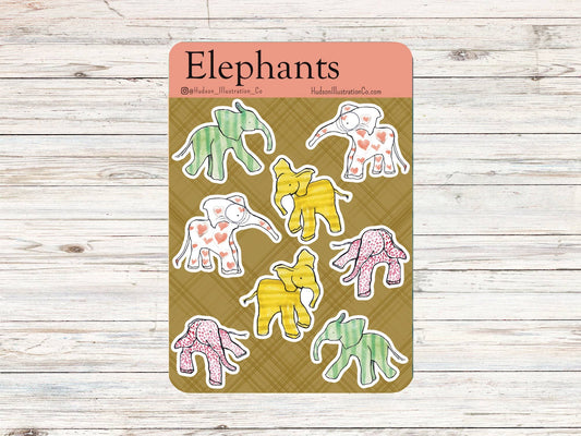 Elephants with Hearts Sticker Sheet