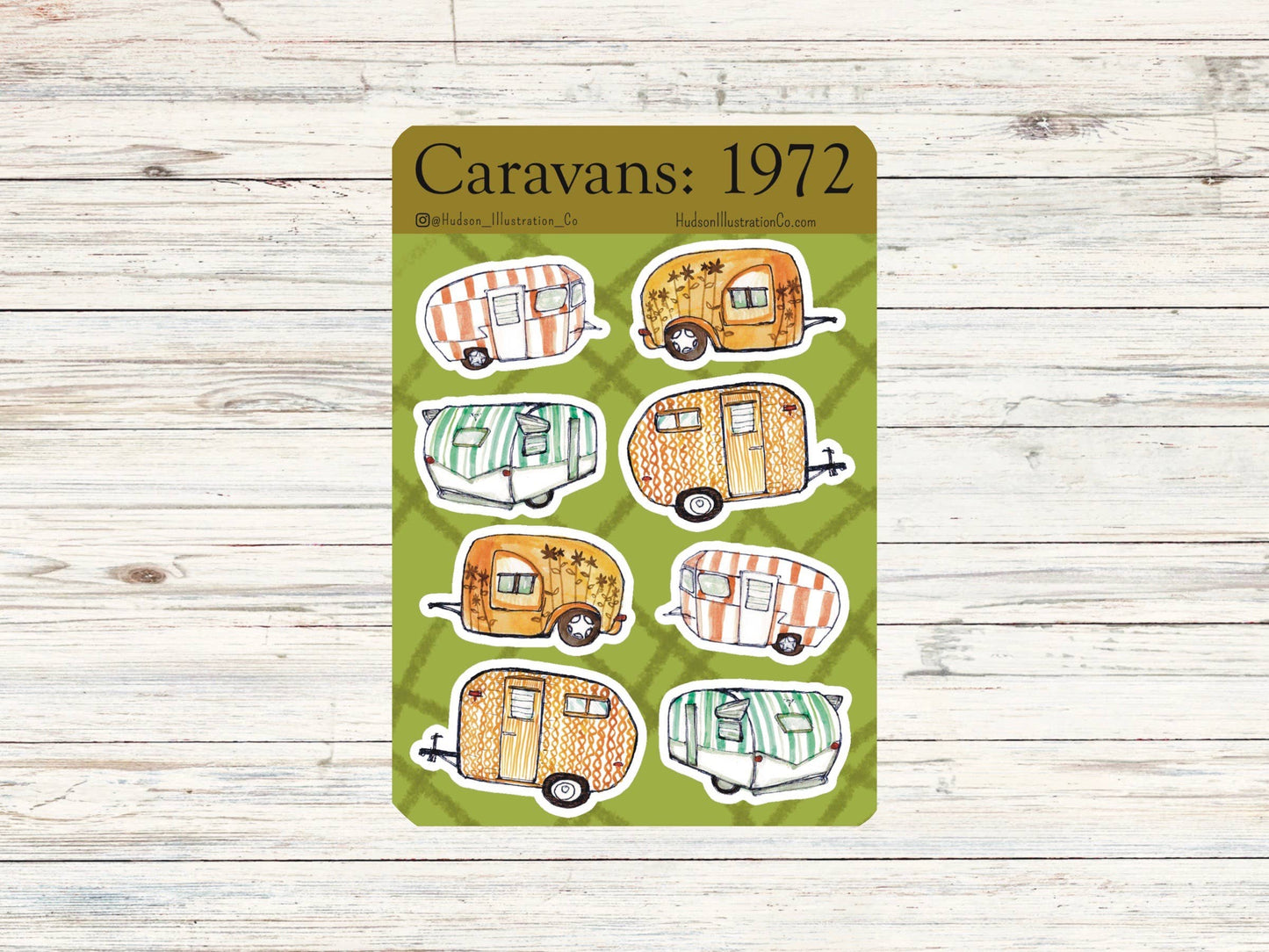 Caravans 1972 Sticker Sheet - Travel Trailers/Campers