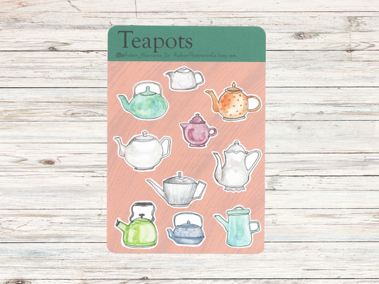 Teapots Sticker Sheet