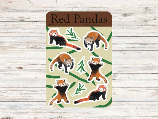 Red Pandas - Matte Recycled Kiss Cut Sticker Sheet