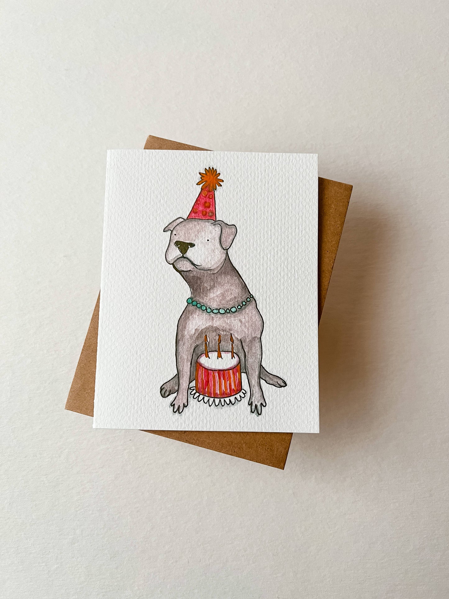 Cake? - Bully Dog Birthday Card - Boxer, Pit Bull, Bulldog