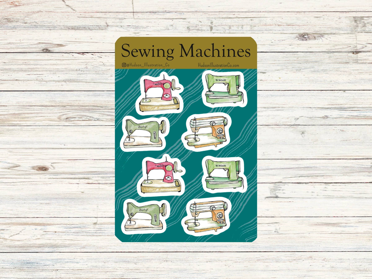 Vintage Sewing Machines Sticker Sheet