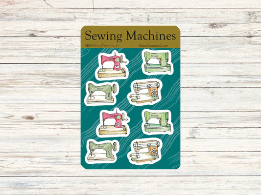 Vintage Sewing Machines Sticker Sheet