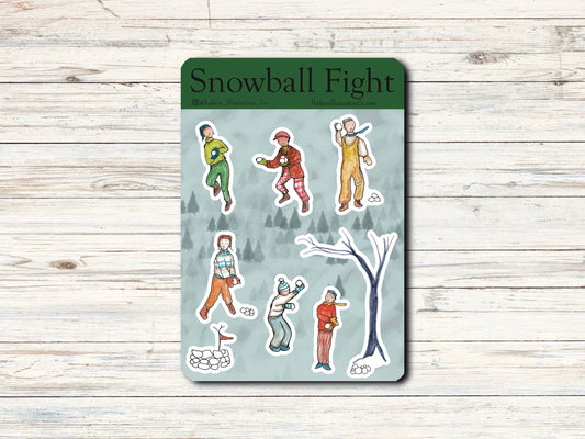 Snowball Fight Sticker Sheet